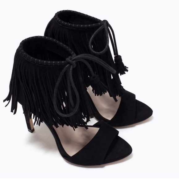 Zara fringe suede heels - Picture 3 of 9